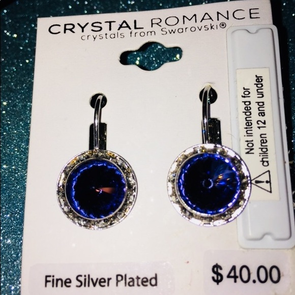 💜Purple Crystal Silver Earrings💜 - Picture 5 of 8